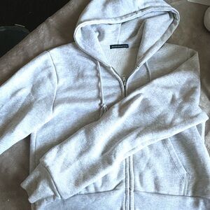 Cropped gray Brandy Melville hoodie